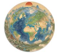 The Earth 1000 Pieces Jigsaws Stress Reliever Difficult Challenge for Adults Kids Creative Planet Circular Puzzle Home Decor Gifts And Gifts 1000pcs (67.5x67.5cm)