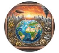 The Earth 1000 Pieces Jigsaws Stress Reliever Difficult Challenge for Adults Kids Creative Planet Circular Puzzle Home Decor Gifts And Gifts 1000pcs (67.5x67.5cm)