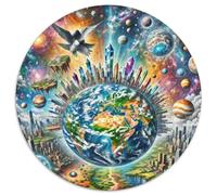 The Earth 1000 Pieces Jigsaws Stress Reliever Difficult Challenge for Adults Kids Creative Planet Round Puzzles Family Game Gifts And Gifts 1000pcs (67.5x67.5cm)