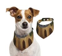 The Earth in The Mysterious Church Pet Scarf Dog Bandanas Spring Summer Soft Cotton Puppy Scarfs Adjustable Accessories for Small Medium Large Girl Boy Pup Small