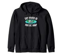 The Earth Is Flat Ask Me How Funny Flat Earth Zip Hoodie