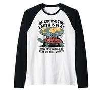 The Earth Is Flat How Else Would It Stay On The Turtle Raglan Baseball Tee