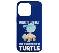 The Earth Is Flat Quote Cute Turtle Funny Flat Earth Case for iPhone 13 Pro