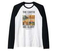 The Earth is Full of His Glory - Isaiah 6:3 Retro Nature Raglan Baseball Tee