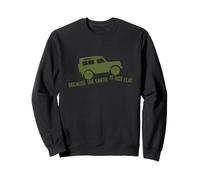 The Earth Is Not Flat 4x4 Rover Across Land Off Road Retro Sweatshirt