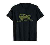The Earth is Not Flat 4x4 Rover Across Land Off Road Retro T-Shirt