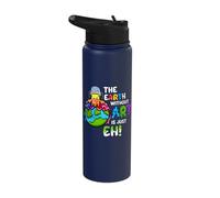 The Earth Without Art is Just Eh Retro Planet Art Stainless Steel Insulated Water Bottle