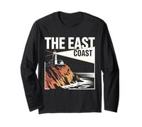 The East Coast Lighthouse Cliff Ocean Scenic View Long Sleeve T-Shirt