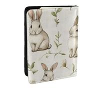 The Easter Bunny and Flowers Printed Passport Holder,Travel Pu Leather Passport Cover Case Organiser for Men Women,6.5 Inch