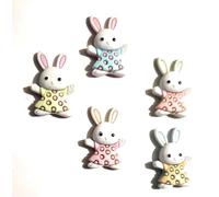 The Easter Collection by Dress it Up Buttons and Embellishments - 5 Pieces - Pastel Easter Bunnies