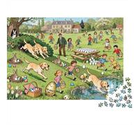 The Easter Egg Hunt Hound Takeover Wooden Jigsaw Puzzle Waterproof 1000 Piece Puzzles for Adults Impossible Educational Games
