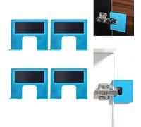 The Easy Hinge Mate-Your Quick Fix for Door Installation, Door Jamb Hinge Jig, Adjustable Accurate Guide for Hinges Cutting, Home Drawer Woodworking Exterior Tool Fits Most Doors (Blue 4 Pcs)