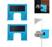 The Easy Hinge Mate-Your Quick Fix for Door Installation, Door Jamb Hinge Jig, Adjustable Accurate Guide for Hinges Cutting, Home Drawer Woodworking Exterior Tool Fits Most Doors (Blue 2 Pcs)