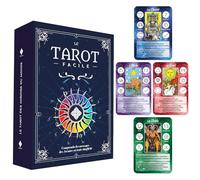 The Easy Tarot - 78 Illustrated Cards + Full Booklet (in French) - Learn to Read Arcana Easily and Playfully! Ideal for Beginners - Large Cards: 12.7 cm x 9 cm