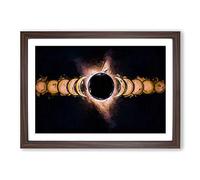 The Eclipse in Abstract Framed Print | A2 Walnut Framed Wall Art | Ready to Hang | Abstract Fantasy Picture | Living Room Bedroom Lounge Office