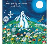 The Eco-Friendly Card Co. Male/Female Birthday/Blank Card - General Card for Men/Women - Love You To The Moon and Back by Kate Andrew - Hares in the Moonlight - Eco-Friendly and Recyclable