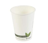 The eco friendly pack: 100 - 8oz (227ml) biodegradable & compostable paper coffee cups with free wooden biodegradable stirrers (8oz (227ml) 100 Pack)