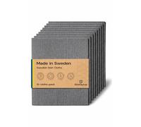 The EcoGurus 10 Pack Odour-Resistant Reusable Cleaning Cloths | Original Swedish Dishcloth | Made in Sweden | Suitable for All Surfaces | Biodegradable Cellulose Sponge | Kitchen & Bathroom | Grey