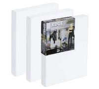The Edge Eco-Friendly Recycled Cotton Stretched Canvas for Painting - 5x7 Box of 3 - Medium-Textured, Triple Acrylic Primed All Media Painting Canvas, 320gsm, 1-1/2 in. Deep Pine Stretchers