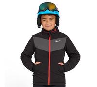 The Edge Kids' Fernie Insulated Baffle Jacket, Water-Resistant Stretch Fabric, Synthetic Insulation, Ski Pass Pocket, Internal Snow Skirt, Fleece Lined (UK, Age, 9 Years, 10 Years, Regular, Black)