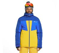 The Edge Men's Stoneham Insulated Ski Jacket, 2-Layer Stretch Waterproof, Synthetic Insulation, Fleece Lined, with Snow Skirt and Ski Pass Pocket (UK, Alpha, M, Regular, Regular, Yellow)