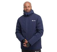 The Edge Men's Stoneham Insulated Ski Jacket, 2-Layer Stretch Waterproof, Synthetic Insulation, Fleece Lined, with Snow Skirt and Ski Pass Pocket (UK, Alpha, L, Regular, Regular, Navy)