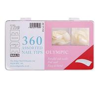 THE EDGE Olympic Nail Tips Assorted Sizes 1-10 (360 Pack) - Strong Nail Tips