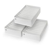 The Edit Living Drawer Organizer Set - Multipurpose Storage for Clothes, T-Shirts, Activewear - Foldable, Portable & Versatile - 10 Cells per Dresser Organizer - Non-Woven Fabric - White - Set of 3