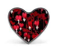 The Eerie Blood-red Plants Heart Metal Brooches 1 Inch Memorial Badges Exquisite Decorations Pins for Clothing