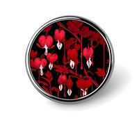 The Eerie Blood-red Plants Round Metal Brooches 1 Inch Memorial Badges Exquisite Decorations Pins for Clothing