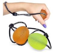 THE EGG ON A THREAD - hand squeezer trainer, grip strengthener, therapy and stress ball two-set. This exerciser is perfect for stress relief, forearm, hand and finger strength, therapy and rehab