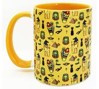 The Egyptian Addiction Ceramic Mug with dark yellow glazed handle and inner