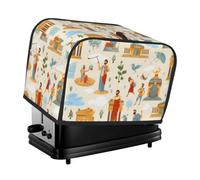 The Egyptian architecture toaster cover is suitable for 2 small toaster covers with wide slots and comes with a storage pocket to meet diverse baking needs.