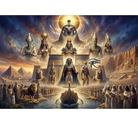 The Egyptian Creator Gods 1000 Piece Jigsaw Puzzle,Adults & Kids 14+,Stress Relief,Home Wall Decor,Impossible Challenge,Premium Cardboard,Gift Idea,Educational Toy 70x50cm