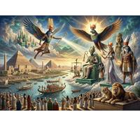 The Egyptian Creator Gods 500 Piece Wooden Jigsaw Puzzle,Adults & Kids 14+,Stress Relief,Home Wall Decor,Impossible Challenge,Wood,Gift Idea,Educational Toy (52x38cm)