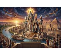 The Egyptian Creator Gods 500 Piece Wooden Jigsaw Puzzle,Impossible Challenge,Stress Relief,Home Wall Decor,Great Gifts,Wood,Adults & Kids 14+,Educational Toy (52x38cm)