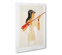 The Egyptian Mandore Player by Emile Prisse d'Avennes Canvas Print | Gallery Wrapped 30mm Frame Wall Art | 30x20 inches | Ready to Hang | Modern Picture | Living Room Bedroom Lounge Office