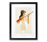 The Egyptian Mandore Player by Emile Prisse d'Avennes Framed Print | A2 Black Framed Wall Art | Ready to Hang | Modern Nature Picture | Living Room Bedroom Lounge Office