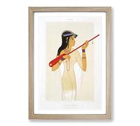The Egyptian Mandore Player by Emile Prisse d'Avennes Framed Print | A2 Oak Framed Wall Art | Ready to Hang | Modern Nature Picture | Living Room Bedroom Lounge Office