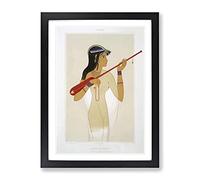 The Egyptian Mandore Player By Emile Prisse D'Avennes Vintage Framed Print | A4 Black Framed Wall Art | Ready to Hang | Classic Nature Picture | Living Room Bedroom Lounge Office