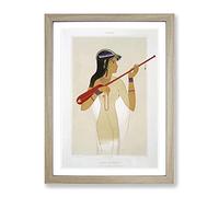 The Egyptian Mandore Player By Emile Prisse D'Avennes Vintage Framed Wall Art Print, Ready to Hang Picture for Living Room Bedroom Home Office Décor, Oak A3 (34 x 46 cm)