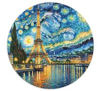 The Eiffel Tower 1000 Piece Jigsaws Architecture Round Puzzle for Adults And Kids Modern Unique Challenge Games Scene Creative 1000pcs (67.5x67.5cm)