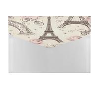 The Eiffel Tower and A Bicycle File Folders with Letter Size Expanding File Organizer with 6 Pockets, Portable Document Paper Bill Receipt Organizer Manilla Folder for Office