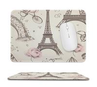 The Eiffel Tower and A Bicycle Mouse Pad with Stitched Edge Mousepad Non-Slip Rubber Base Mouse Mat for Laptop Computer 2 Cute Computer Mouse Pads for Office Gaming Home