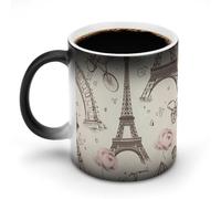 The Eiffel Tower And A Bicycle Mug Oz 12 Ceramic Coffee Cup Heats-Thermal Induction Discoloration Funny Coffee Mug for Birthday, Christmas, Thanksgiving Day Gifts