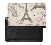 The Eiffel Tower And A Bicycle Passport Holder Vaccine Card Holder Travel Document Organizer Credit Card Organizer for Women/Men