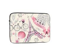 The Eiffel Tower and a Bicycle Pattern 10 inch laptop bag, inner protective sleeve, portable and suitable for business trips or travel