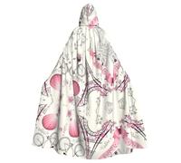 The Eiffel Tower And A Bicycle Printed Hooded Cloak Robe Cloak Witch Vampires Grim Reaper Devil For Boy Girl Cosplay Costume