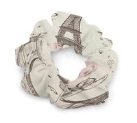 The Eiffel Tower And A Bicycle Scrunchies for Women Cute Soft Hair Ties No Damage Snag Free Satin Scrunchies Decorative Hair Bands Ponytail Holder Stylish Hair Accessories for All Hair Types