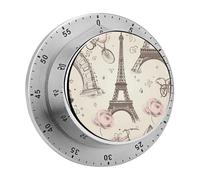 The Eiffel Tower and A Bicycle Timer,Chef Cooking Timer Clock, Countdown Reminder No Batteries Required- Exquisite Stainless Steel Body for Exercise Outdoors